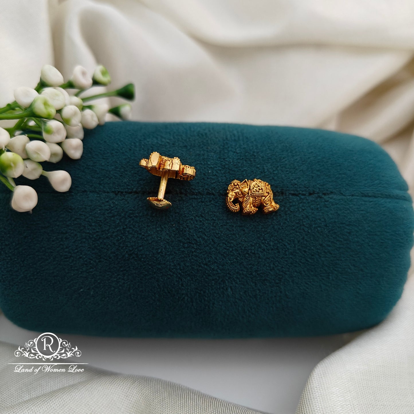92.5 Silver Small Elephant Earrings-RCR019