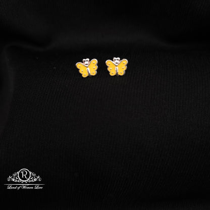 92.5 Silver Butterfly  Kids Earrings-RCHS54