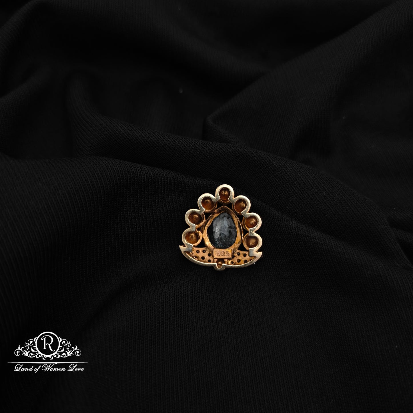 92.5 silver mossinate side locket -RCMJ302