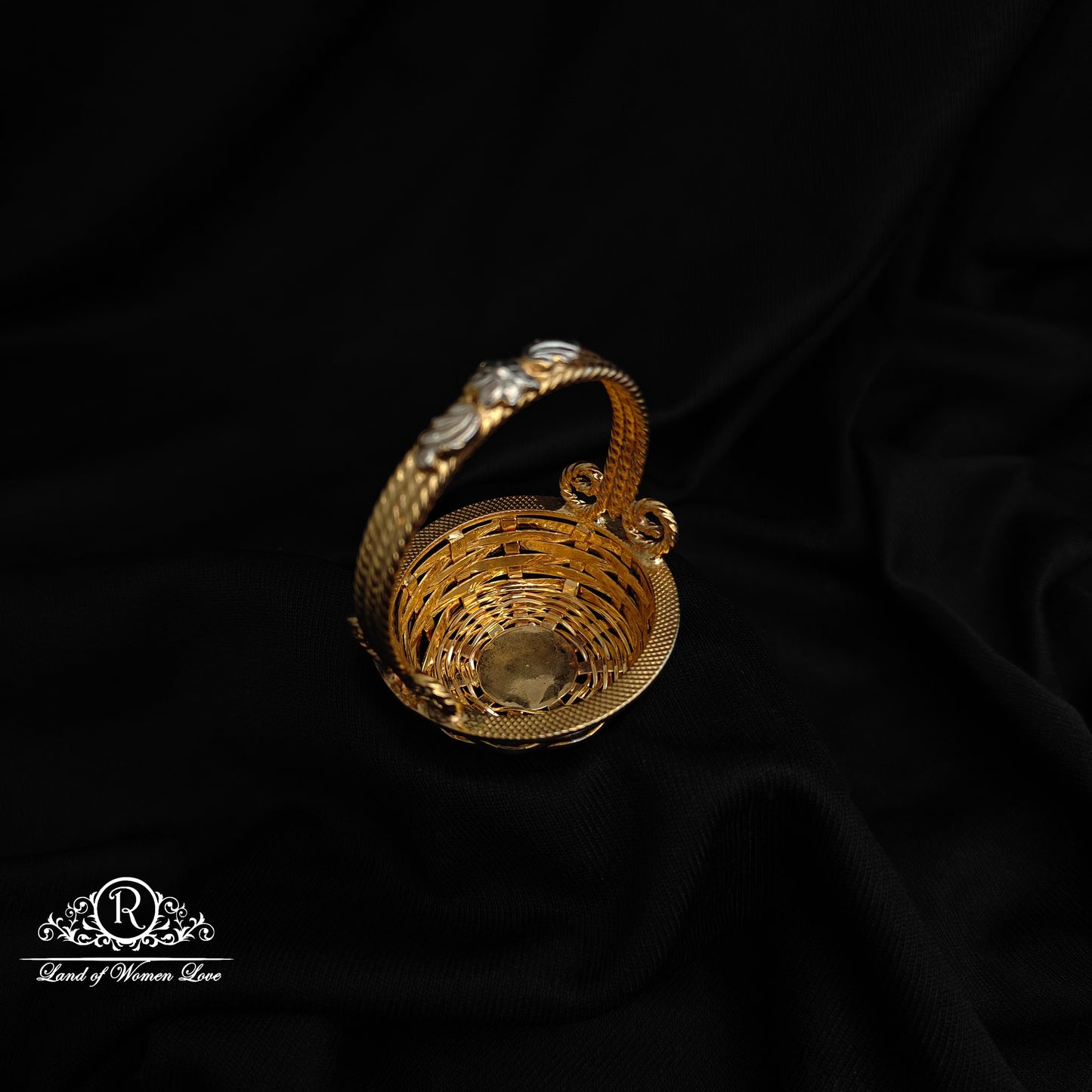 SILVER WITH GOLD POLISH POOLA SAJJA-RCRS16