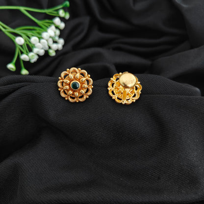 92.5 Silver flower design Earrings-RCM1643