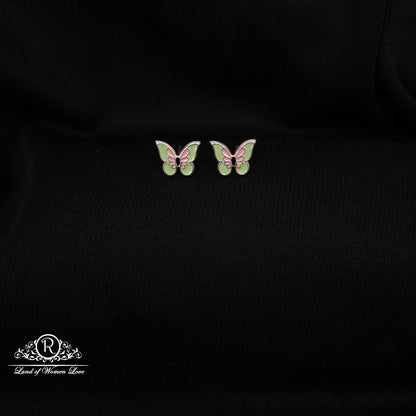 92.5 Silver Butterfly  Kids Earrings-RCHS53