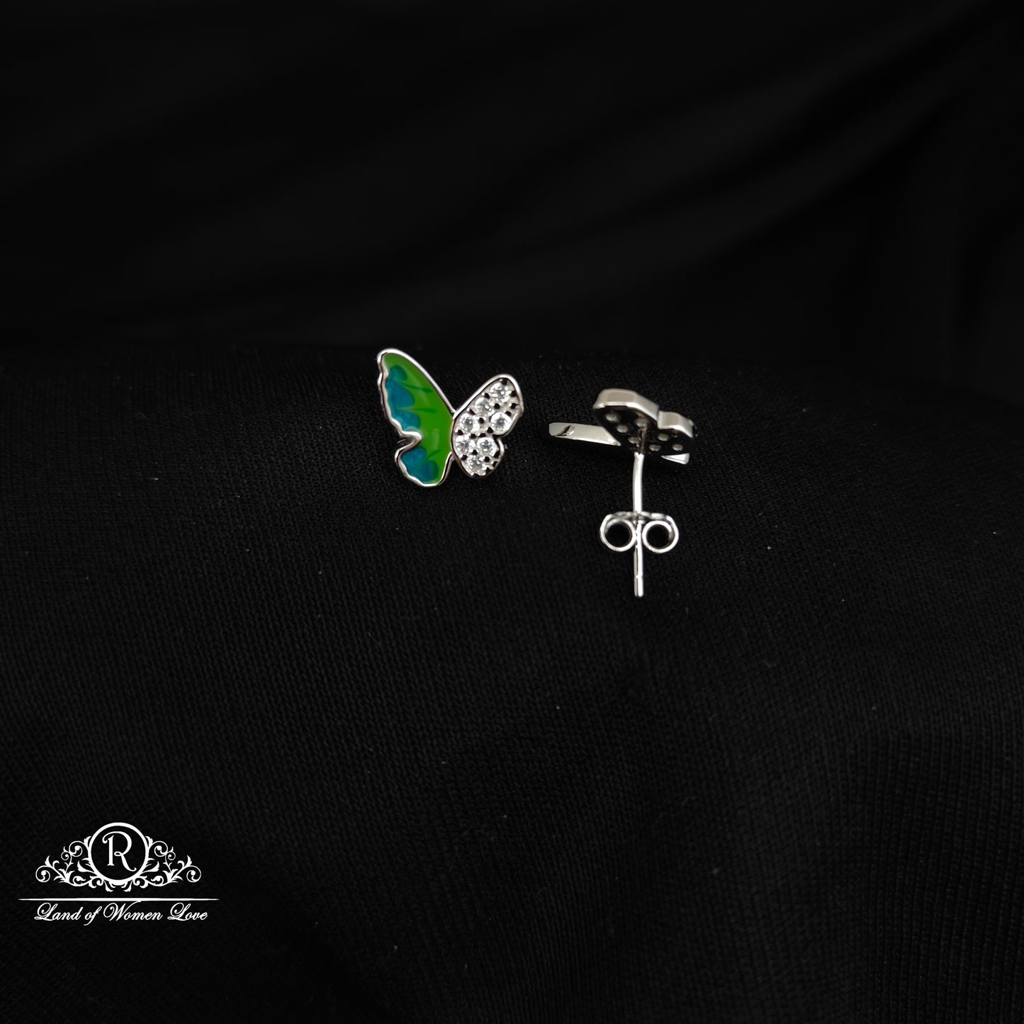 92.5 SILVER KIDS SPECIAL  BUTTERFLY EARRINGS-RCG359-2