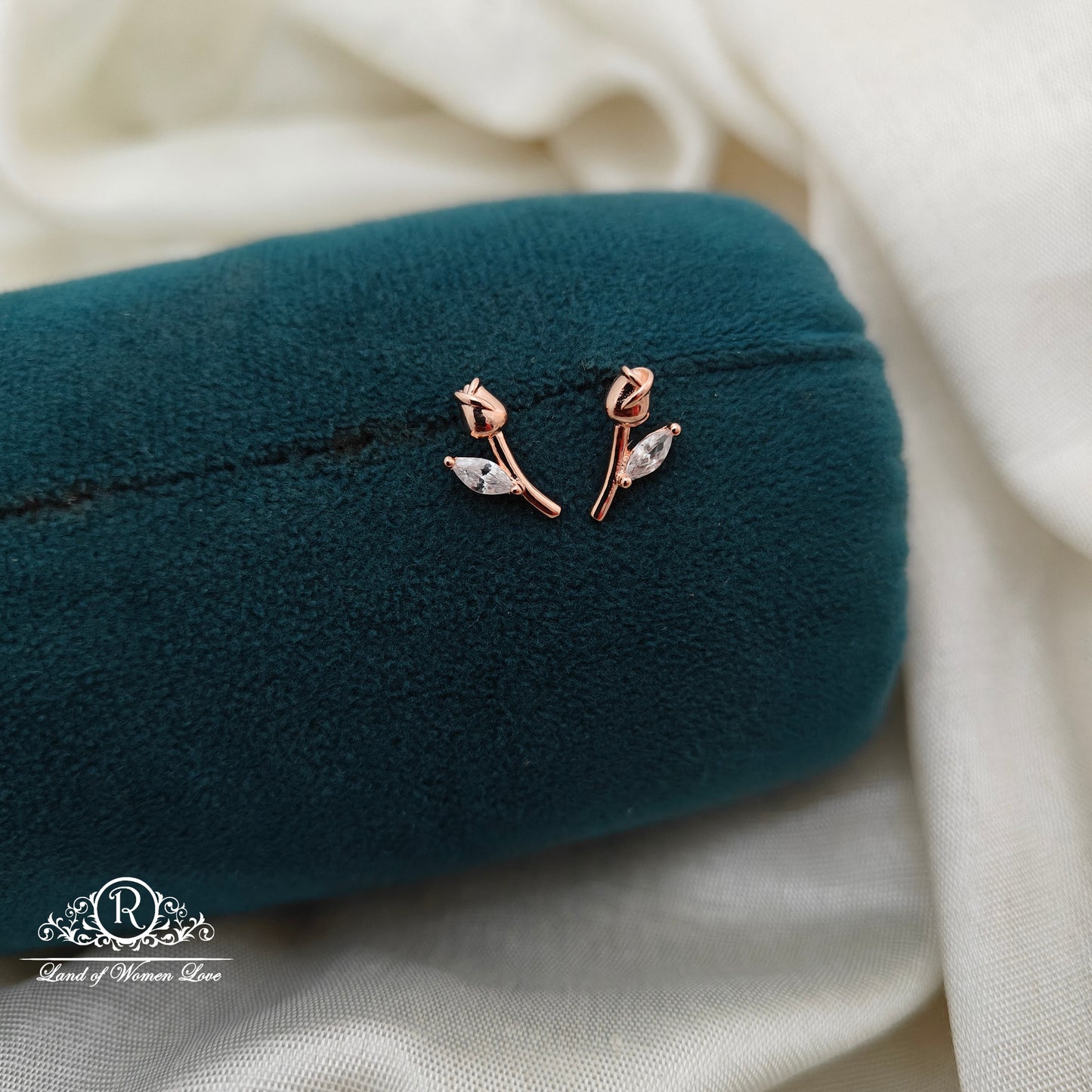 92.5 Silver Rose Gold Polish  Kids Earrings-RCSS021