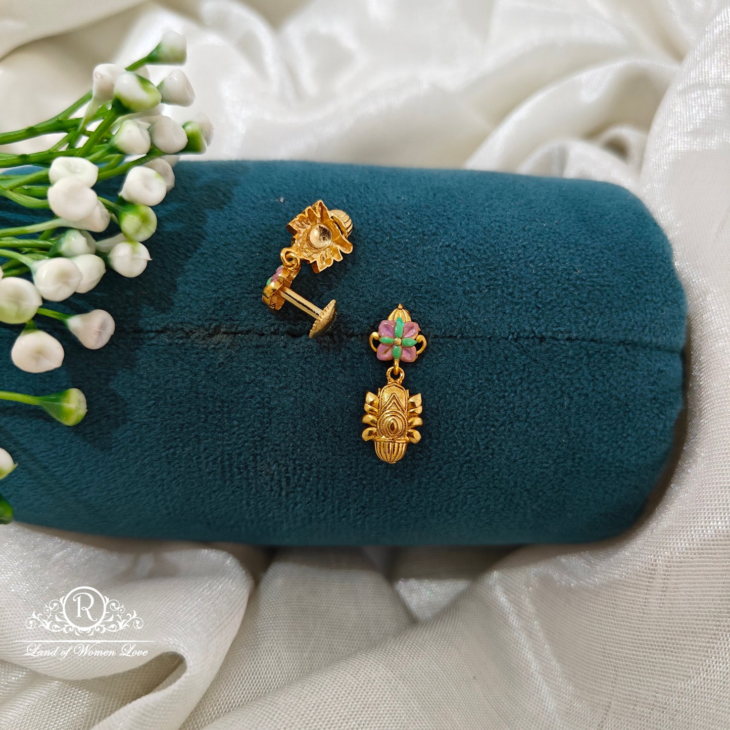 92.5 Ultra premium leaf design earrings-RCR221