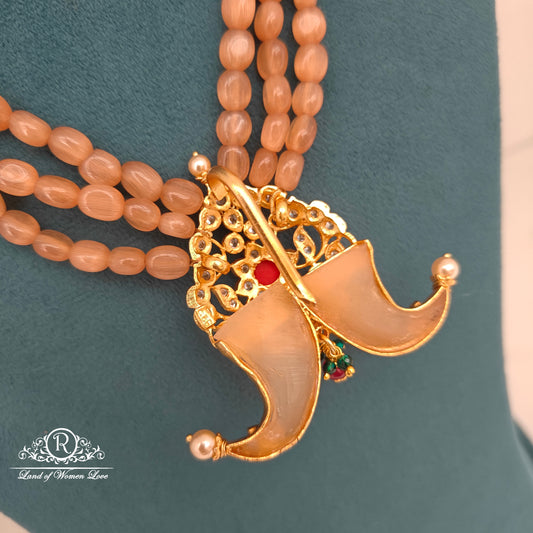 92.5 silver simple and Cute tiger nail pendant with beads -RCJR885