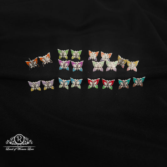92.5 Silver Butterfly  Kids Earrings-RCHS59