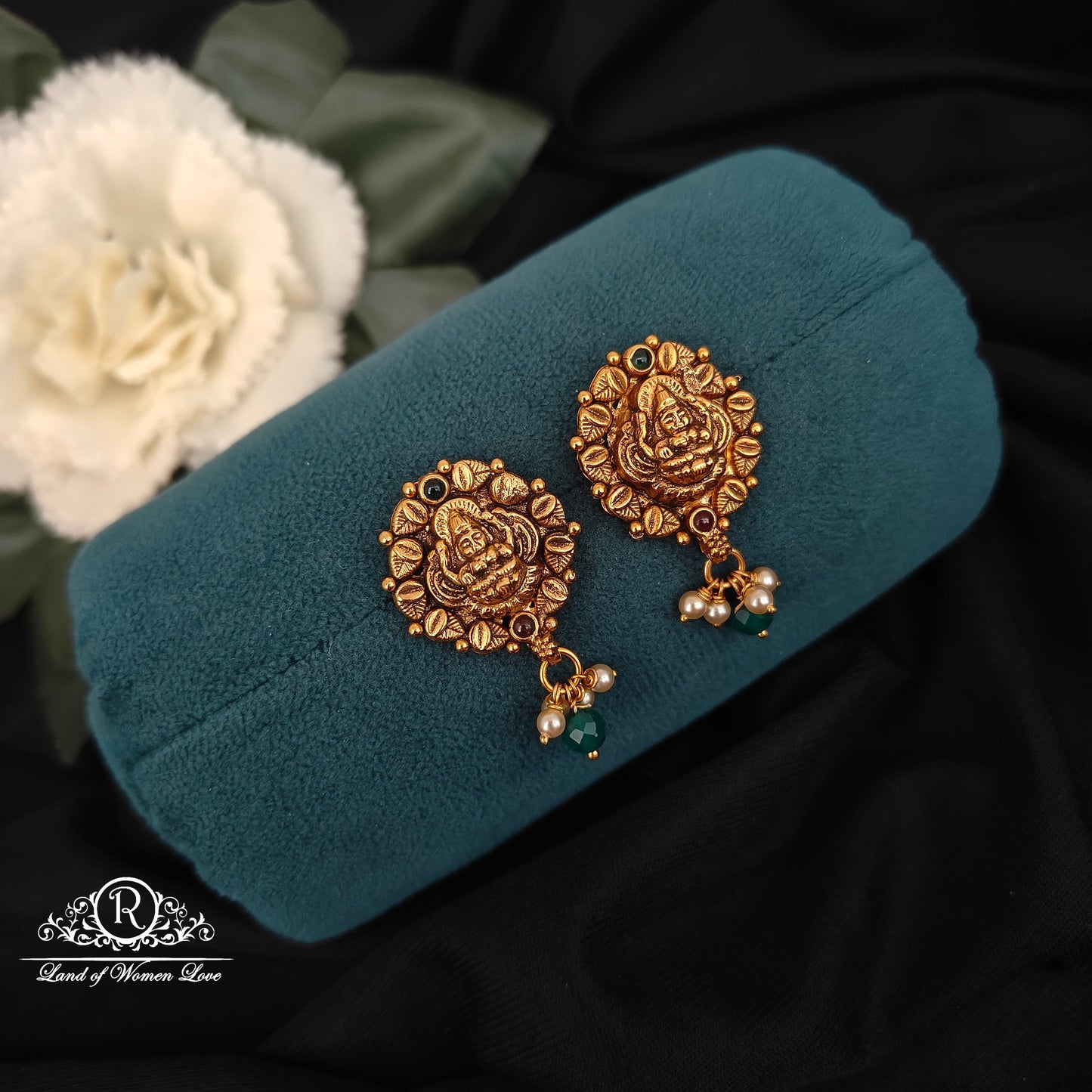 92.5-SILVER LAKSHMI DEVI EARRINGS -RCZ1003