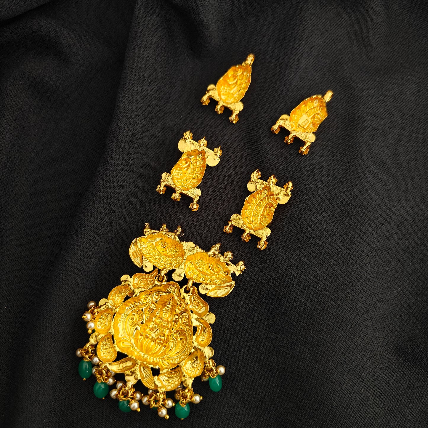 92.5 Silver With Gold Polish Lakshmi Devi Desgin pendant -RCV370