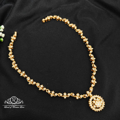 92.5 Silver white stones necklace-RCM1598