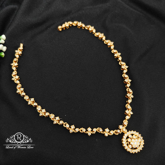 92.5 Silver white stones necklace-RCM1598