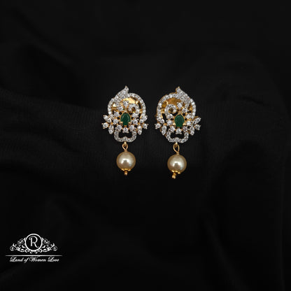 92.5 SILVER DIAMOND FINISHING  EARRINGS-RCZP033