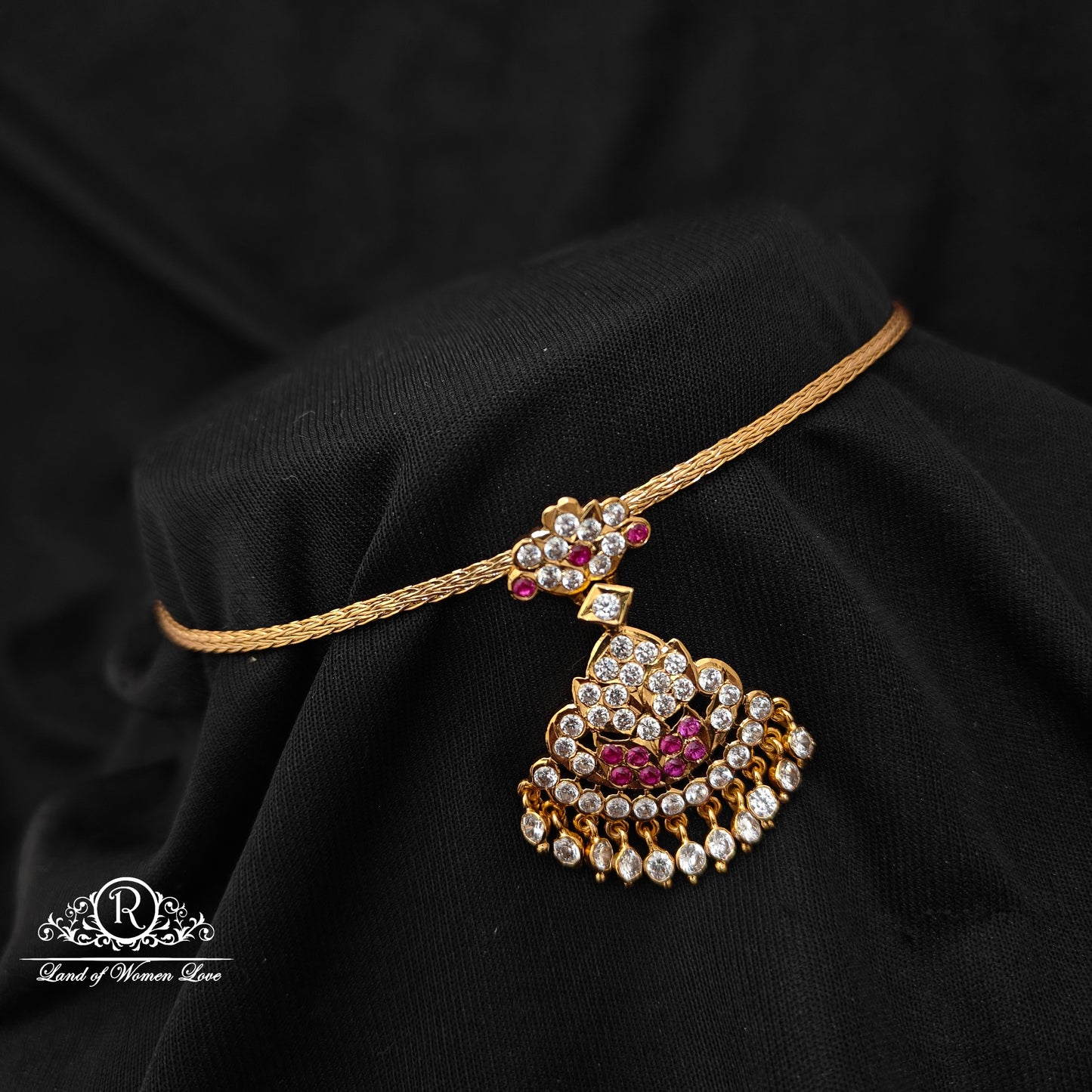 92.5 Silver with gold polish necklace -RCK324