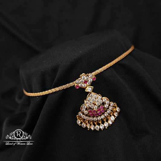 92.5 Silver with gold polish necklace -RCK324