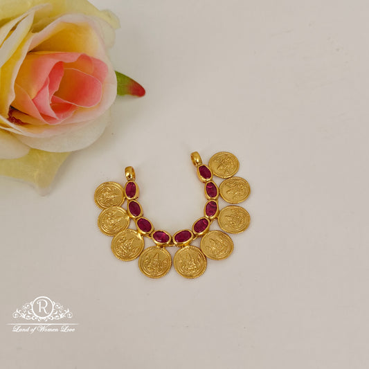 92.5 silver Lakshmi Devi design kasu mala locket-RCP226