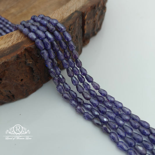 Purple colour drop shape cz beads-RCJM232