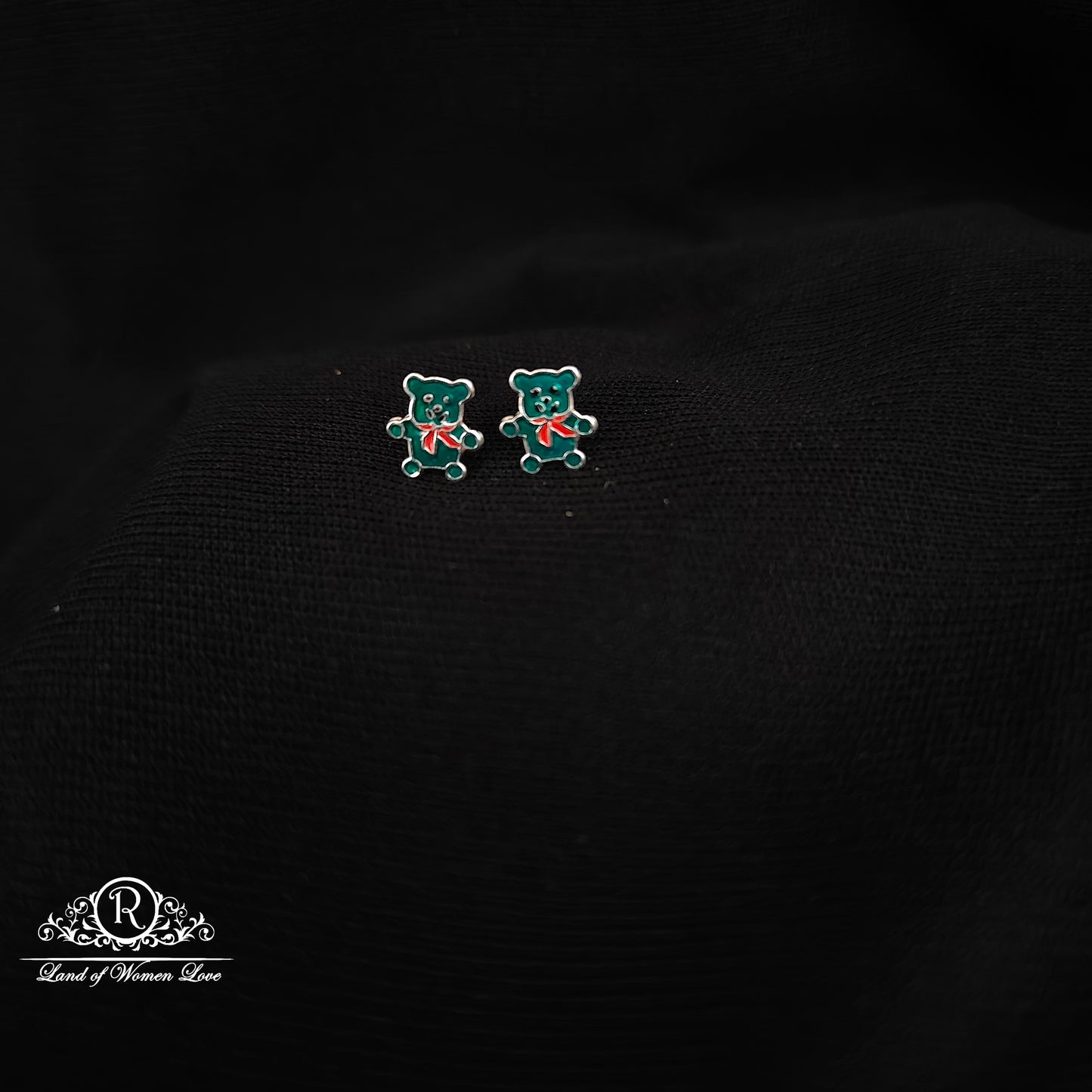 92.5 Silver Cat Kids Earrings-RCHS60