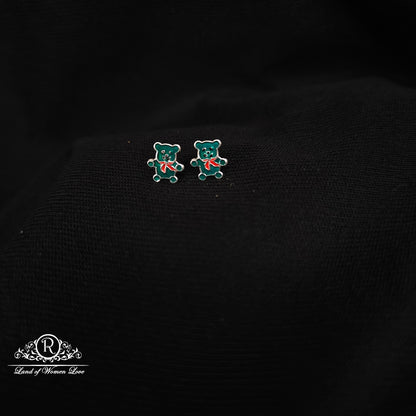 92.5 Silver Cat Kids Earrings-RCHS60