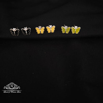 92.5 Silver Butterfly  Kids Earrings-RCHS54