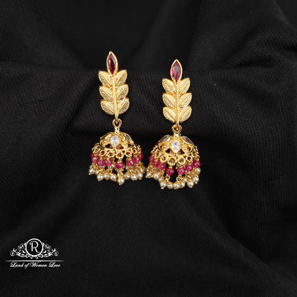 92.5 SILVER MANGO DESGIN HOOK MODEL  CHANGEABLE JUMKAS DESGIN EARRINGS-RCBH038