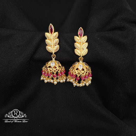 92.5 SILVER MANGO DESGIN HOOK MODEL  CHANGEABLE JUMKAS DESGIN EARRINGS-RCBH038