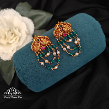 92.5-SILVER PEACOCK EARRINGS -RCZ994