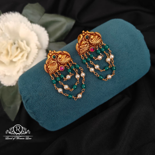 92.5-SILVER PEACOCK EARRINGS -RCZ994