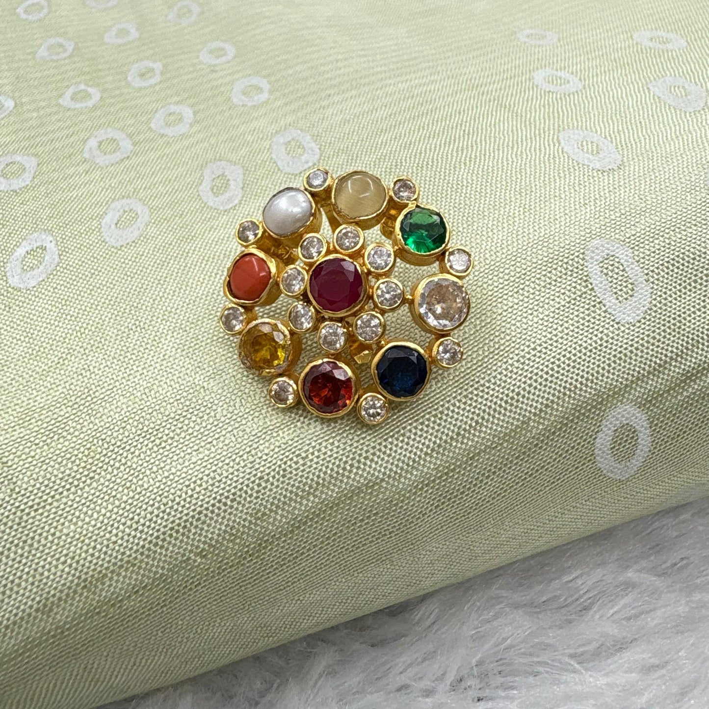 92.5 silver simple and Cute navaratna pendent -RCM1365