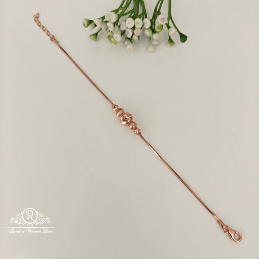 92.5 SILVER ROSE GOLD POLISH BRACELET-RCRB59