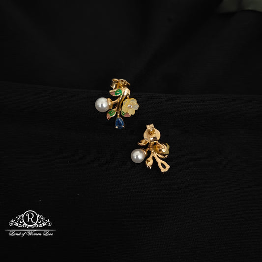 92.5 SILVER FLOWER EARRINGS-RCG289-1