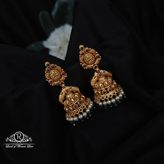 92.5 SILVER NAKSHI LAKSHMI DEVI JUMKAS-RCP178