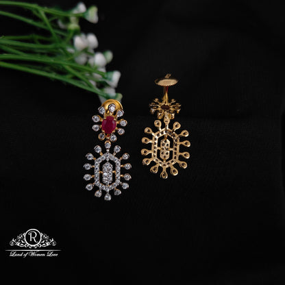92.5 SILVER STONE EARRINGS-RCHD073