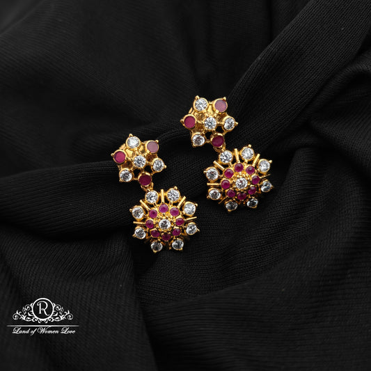 92.5 Silver with gold polish Earrings-RCH1305