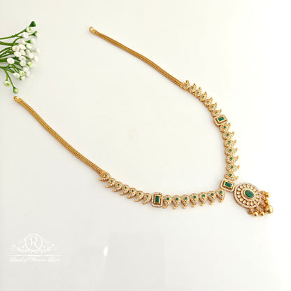 92.5 Silver with gold polish Necklace -RCR332