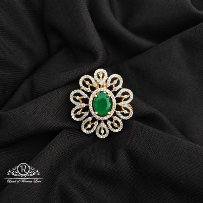 92.5 Silver diamond finishing flower design pendent -RCR109