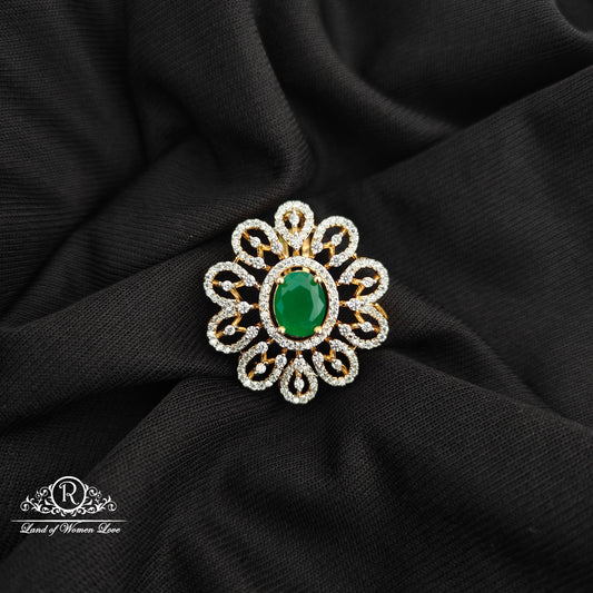 92.5 Silver diamond finishing flower design pendent -RCR109