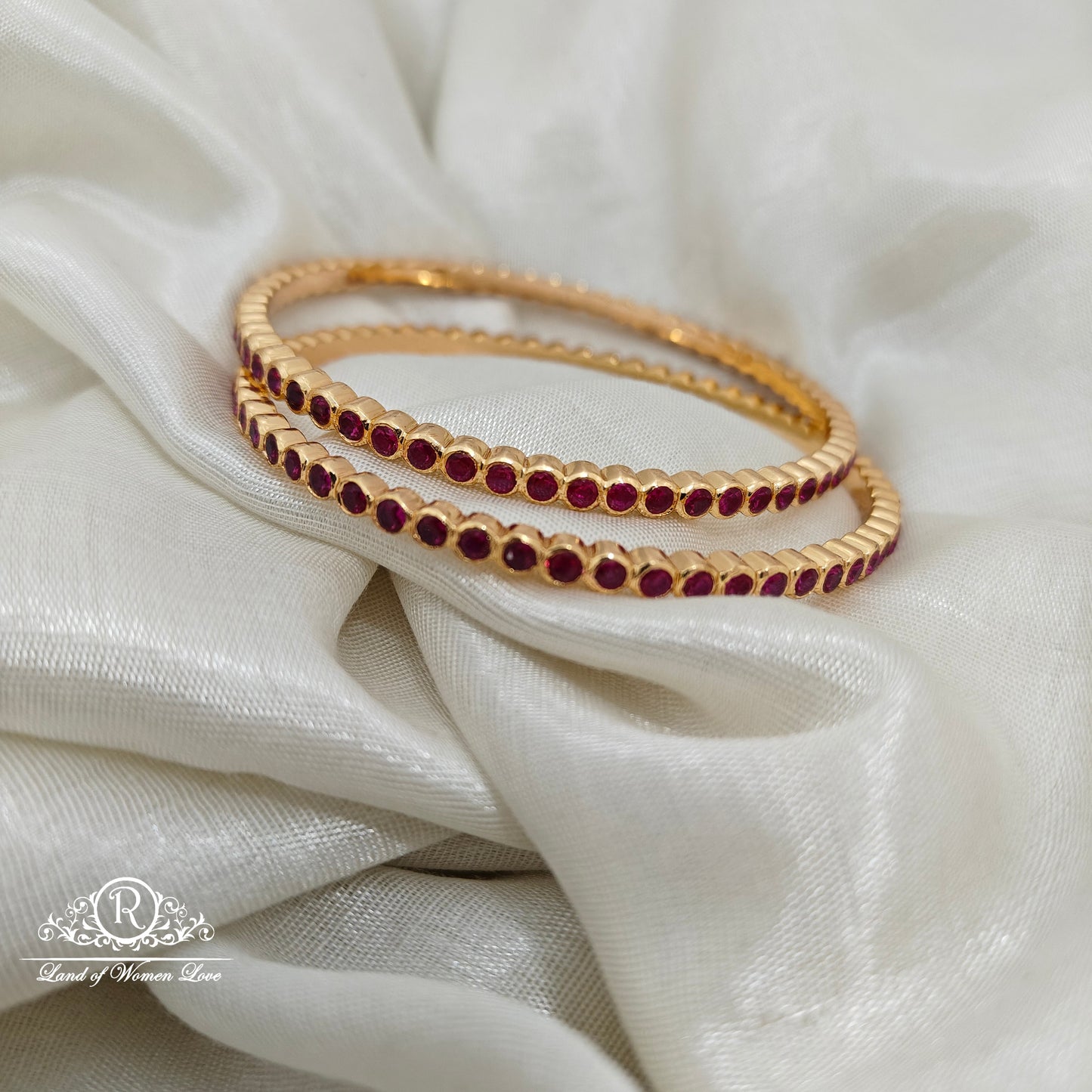 92.5 silver ruby stone bangles-RCM1627