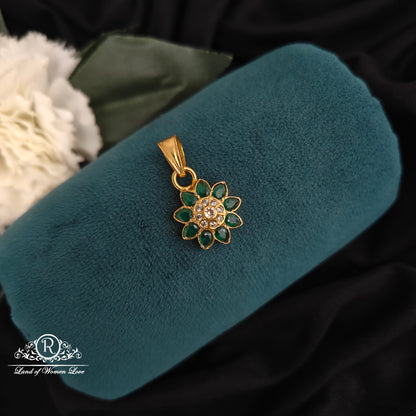 92.5-SILVER GREEN STONE LOCKET -RCM1525