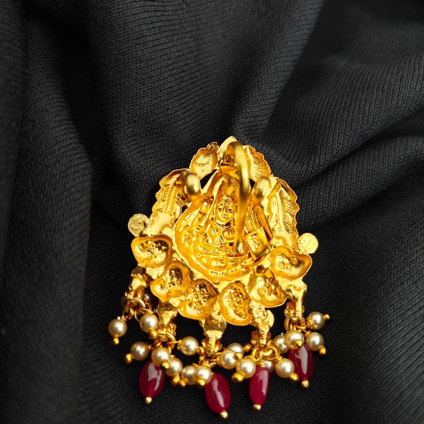 92.5 Silver With Gold Polish Lakshmi Devi Desgin pendant -RCV363