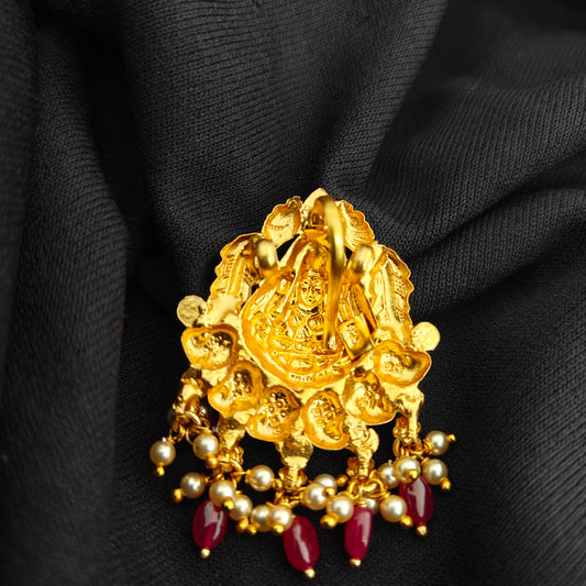 92.5 Silver With Gold Polish Lakshmi Devi Desgin pendant -RCV363