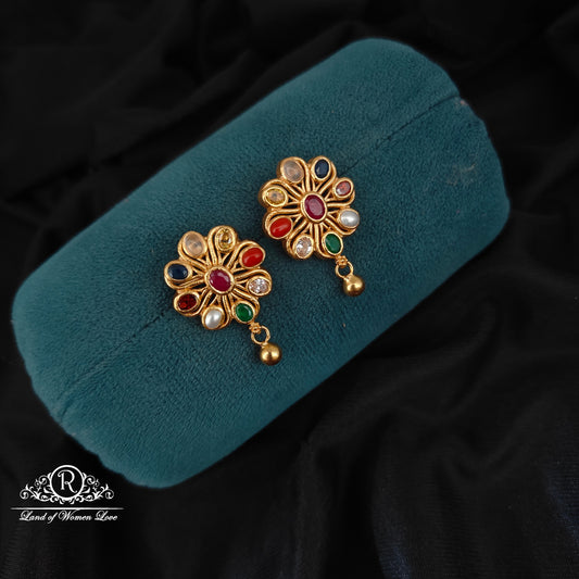 92.5 silver navaratna earrings-RCL89