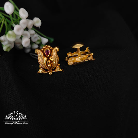 92.5 SILVER PEACOCK MODEL EARRINGS-RCM1397