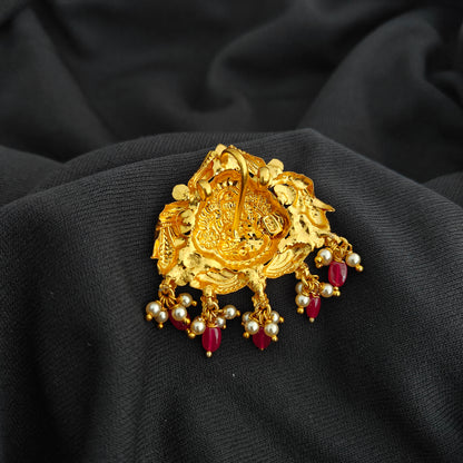 92.5 Silver With Gold Polish Lakshmi Devi Desgin pendant -RCV360