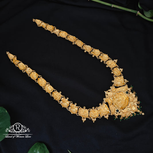 92.5 silver simple and Cute peacock design nakshi haram -RCJR1021