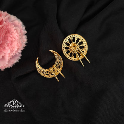 92.5 silver surya vanka chandravanka hair pin-RCJR1030