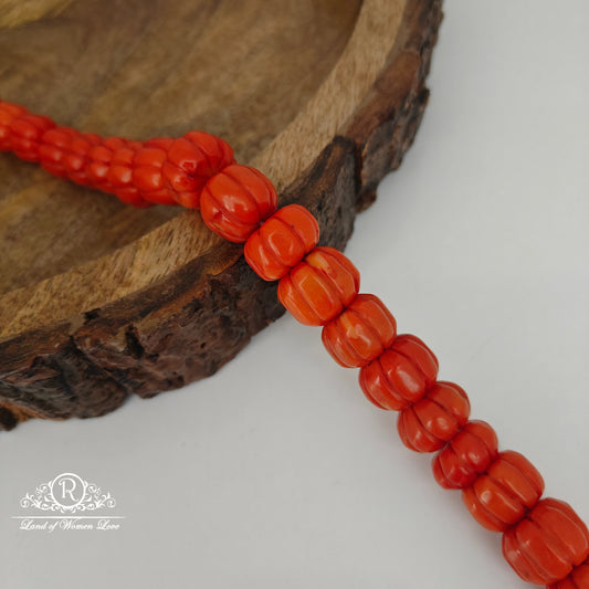 CORAL PUMKIN DESIGN BEADS-RCJM075
