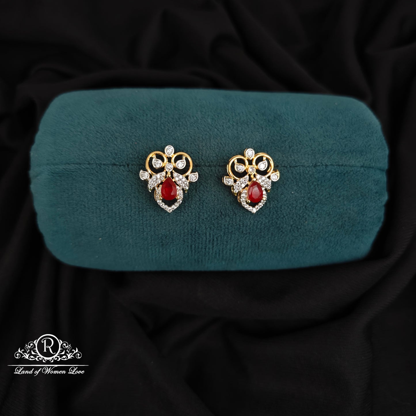 92.5 SILVER DIAMOND FINISHING EARRINGS-RCM1477
