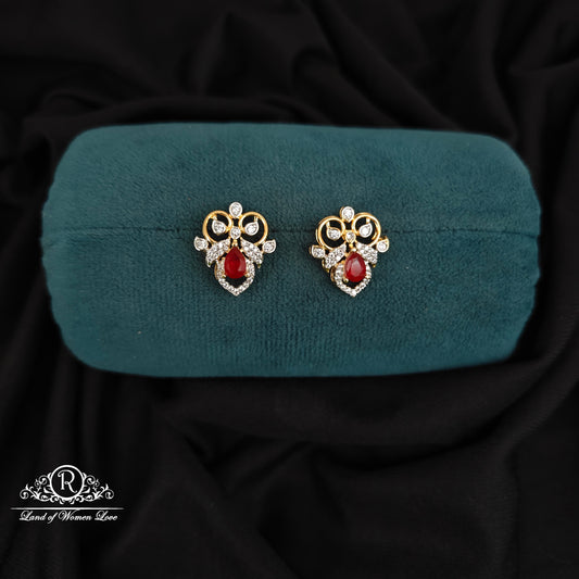 92.5 SILVER DIAMOND FINISHING EARRINGS-RCM1477