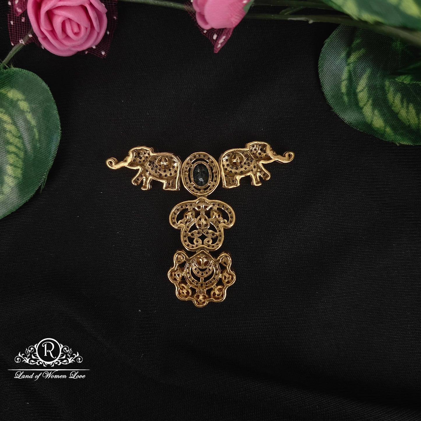 92.5-SILVER MOISSANITE MALA LOCKET-RCMJ184