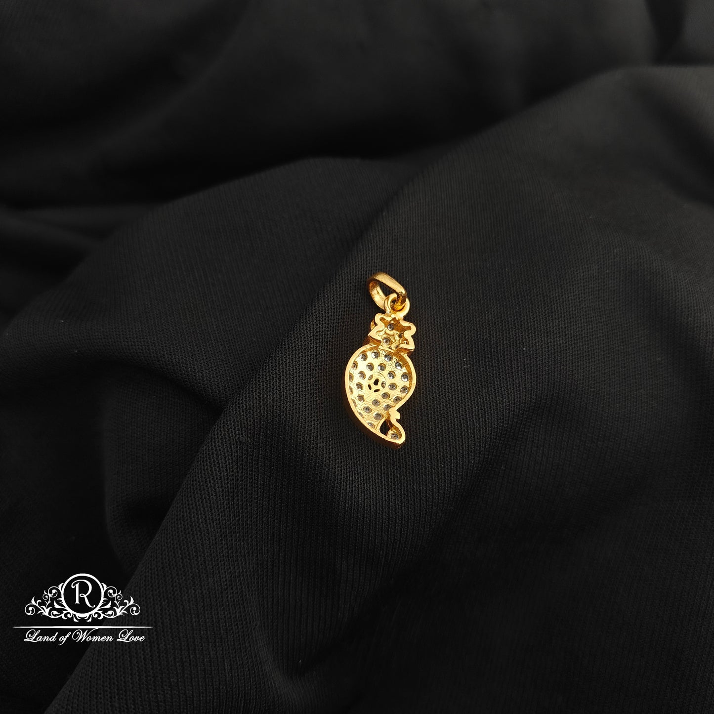 92.5 Silver Mango design with gold polish locket-RCR255